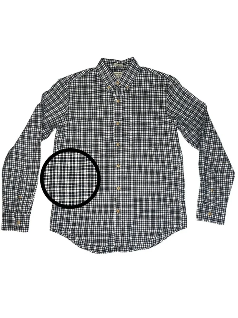 J.Crew Secret Wash Stretch Slim Shirt S Navy White Gingham Button Down